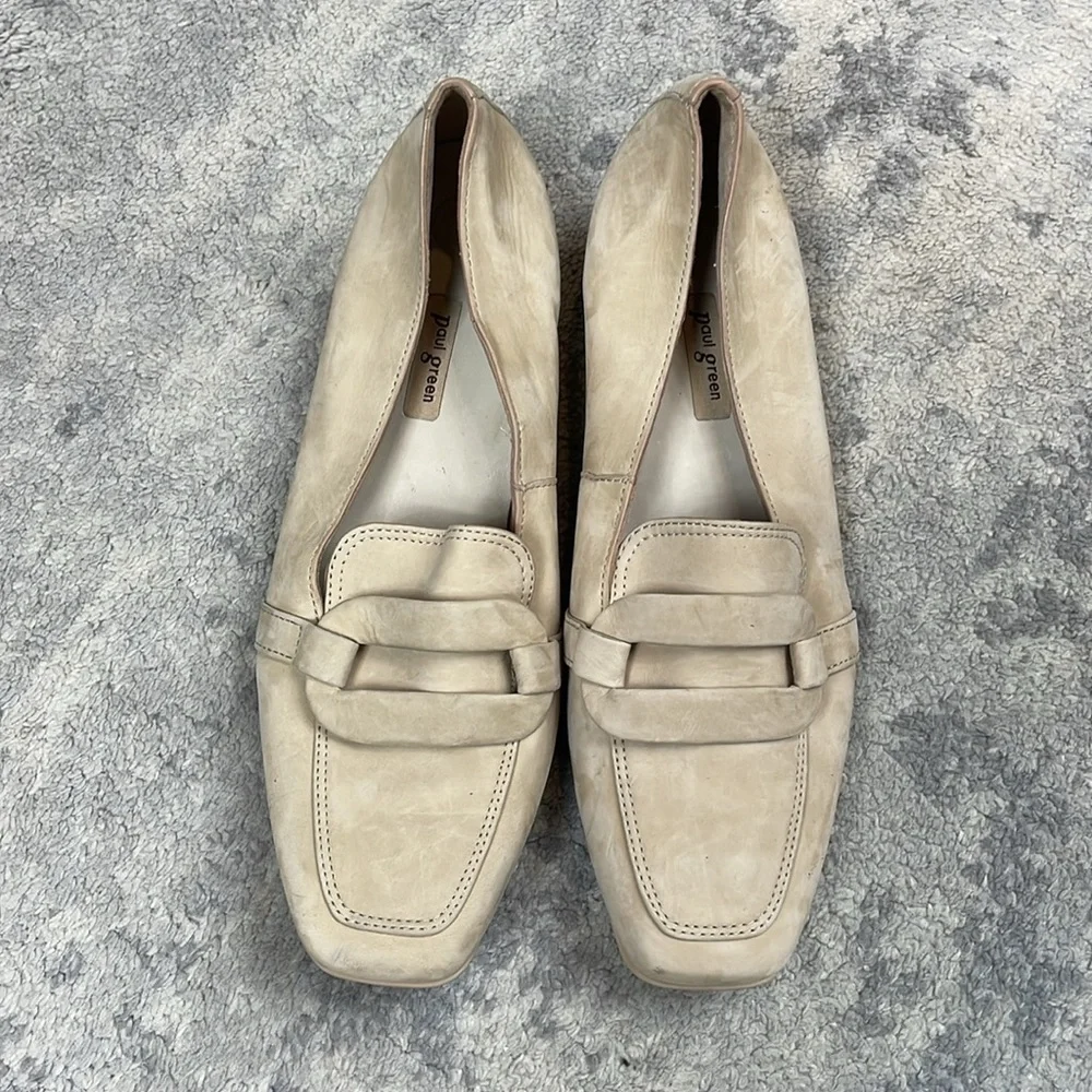 Paul Green Rimona Partita Loafers Sabbia Nubuck Cream Sz 5.5